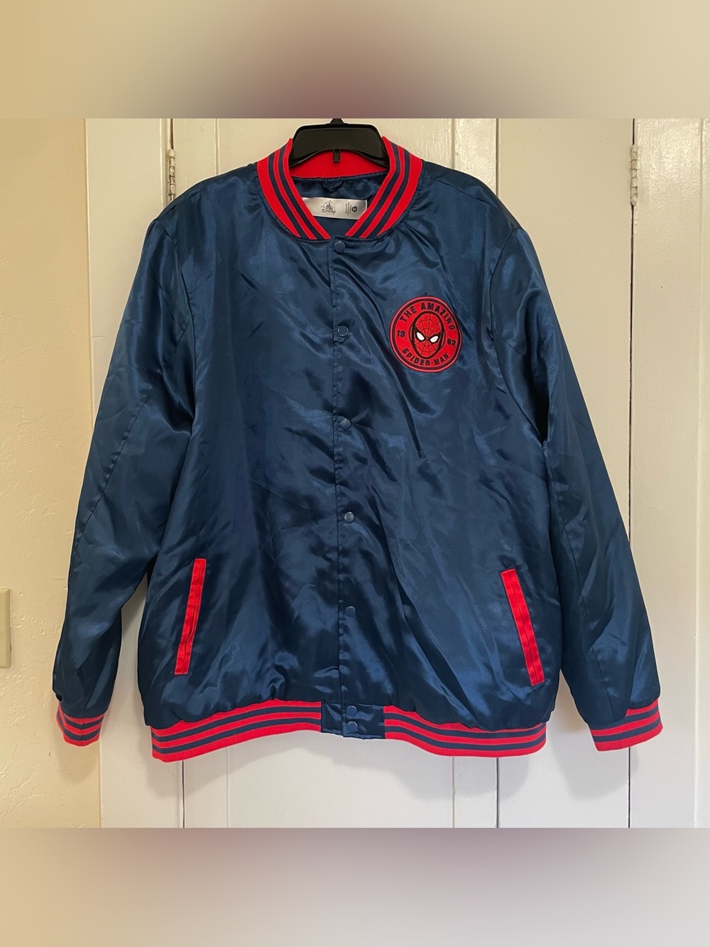Spiderman Disney marvel Navy and Red men’s Satin Bomber Jacket
